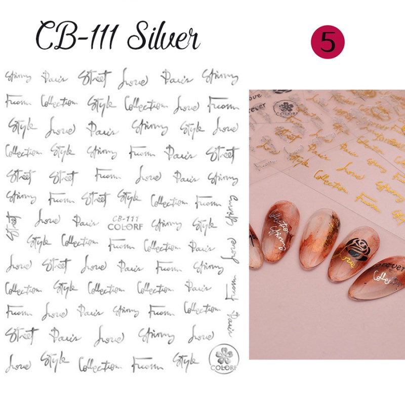 rose&letter nail sticker
