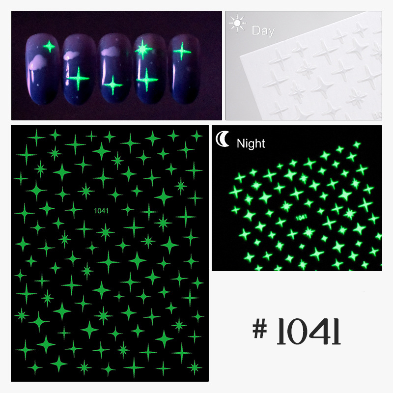 yj1040-1047 luminous nail sticker