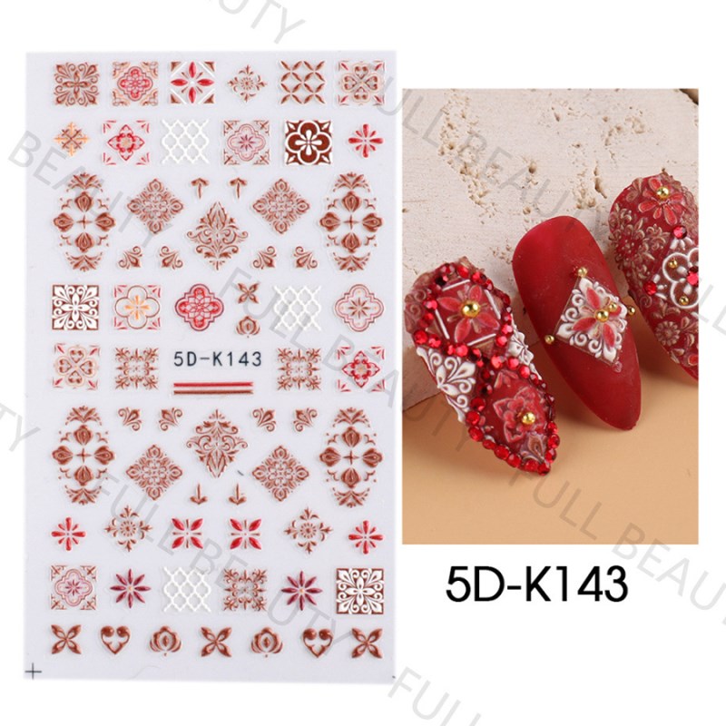 5d-k143—150 5d embossed nail sticker