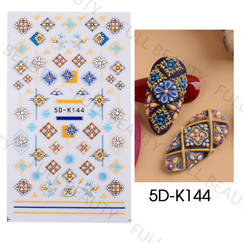 5d-k143—150 5d embossed nail sticker