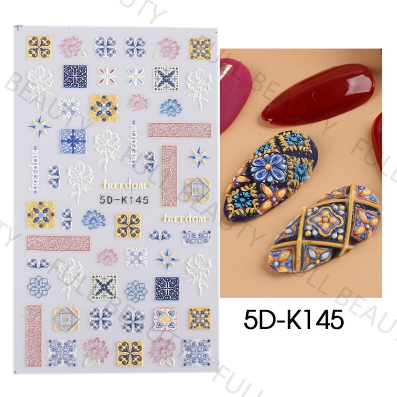 5d-k143—150 5d embossed nail sticker