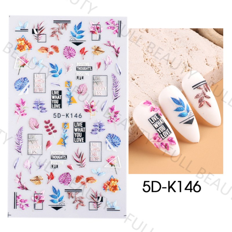 5d-k143—150 5d embossed nail sticker