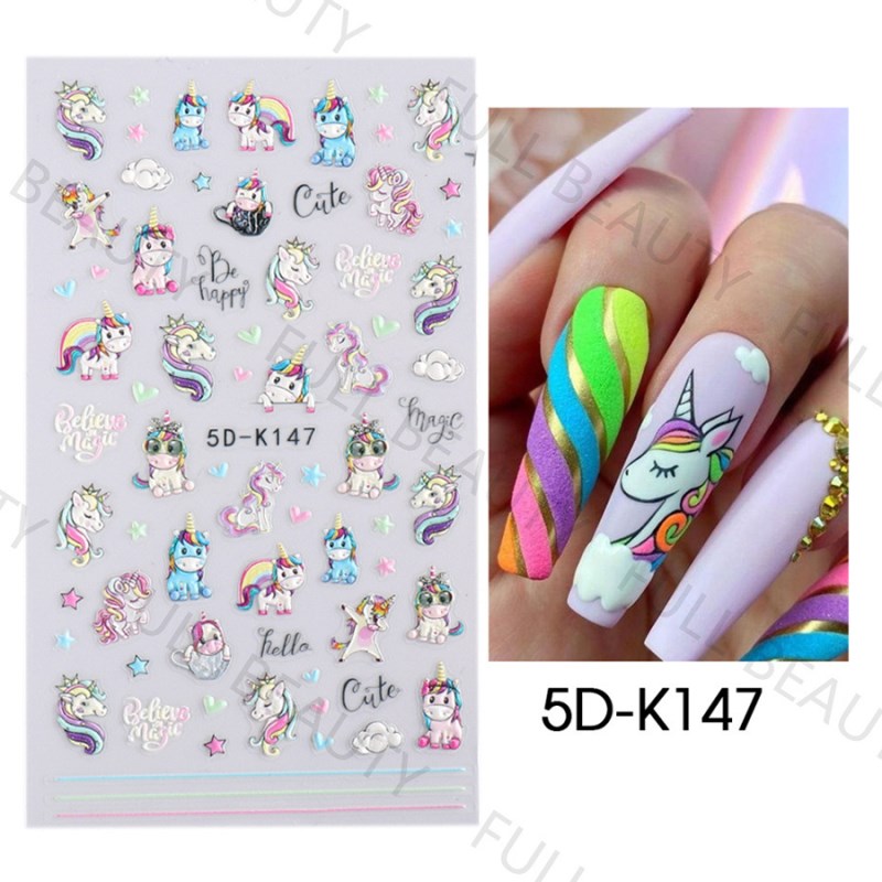 5d-k143—150 5d embossed nail sticker