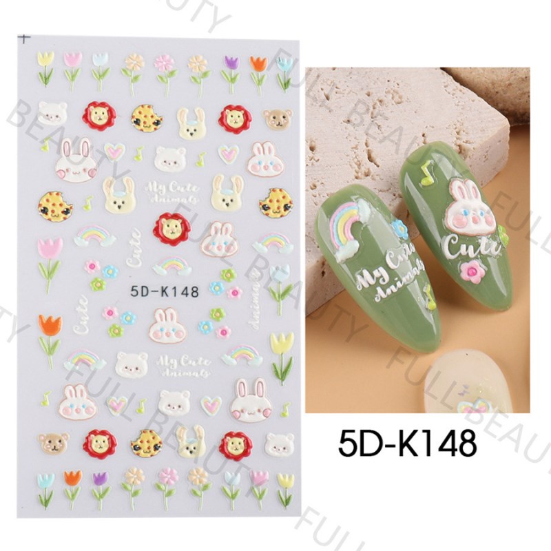 5d-k143—150 5d embossed nail sticker