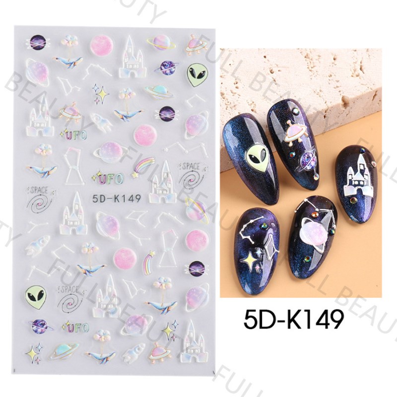 5d-k143—150 5d embossed nail sticker
