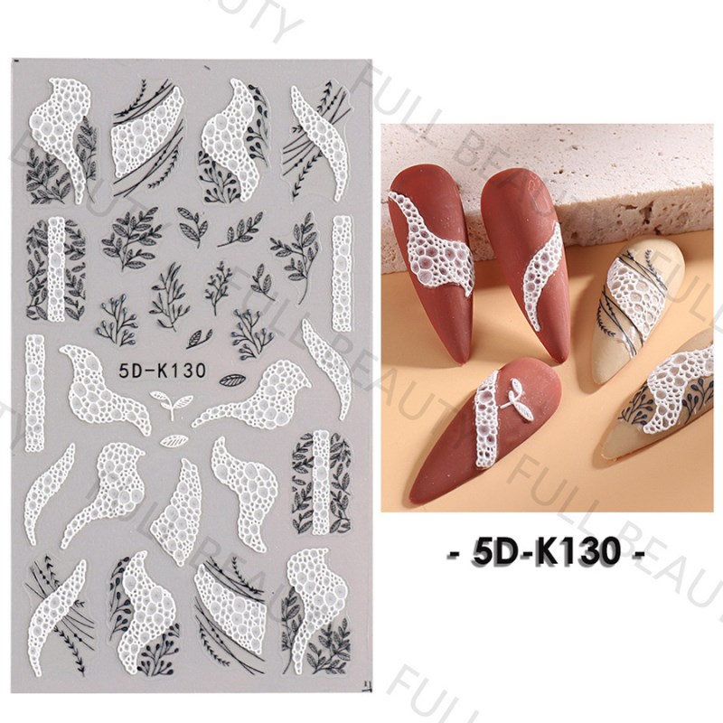 5d-k130—152 5d embossed nail sticker