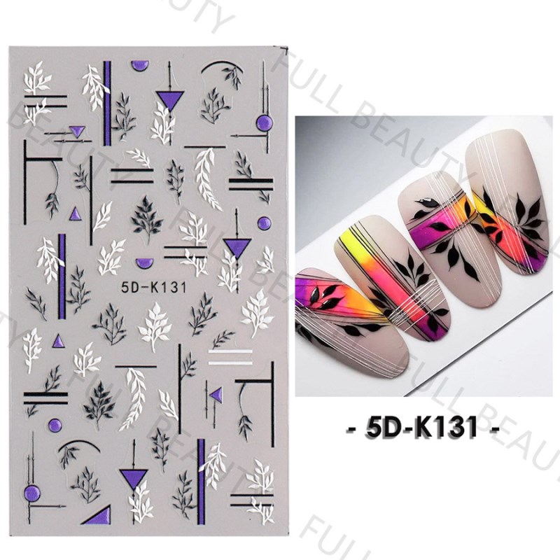 5d-k130—152 5d embossed nail sticker