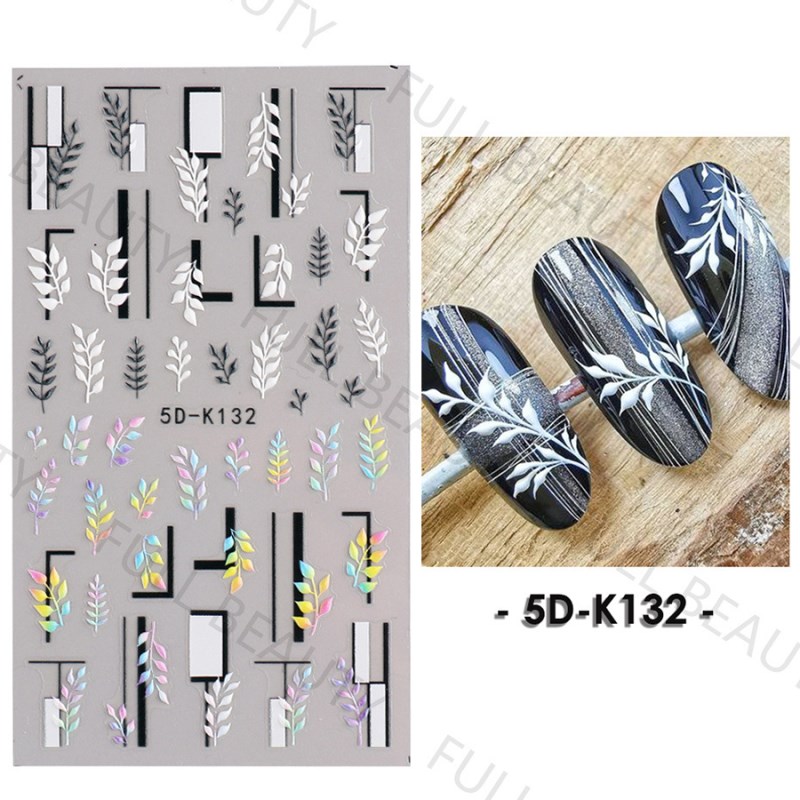 5d-k130—152 5d embossed nail sticker