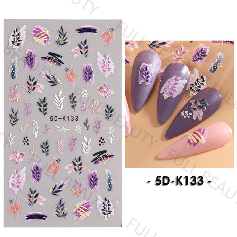 5d-k130—152 5d embossed nail sticker