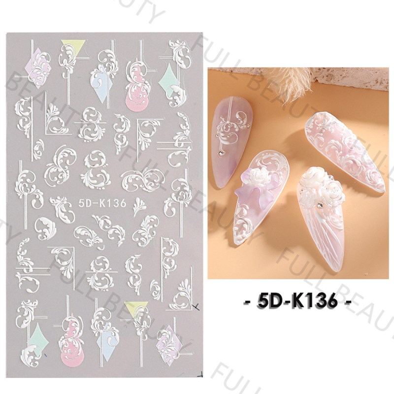 5d-k130—152 5d embossed nail sticker