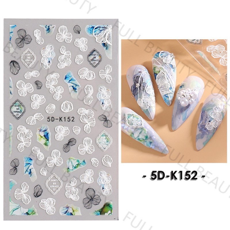 5d-k130—152 5d embossed nail sticker
