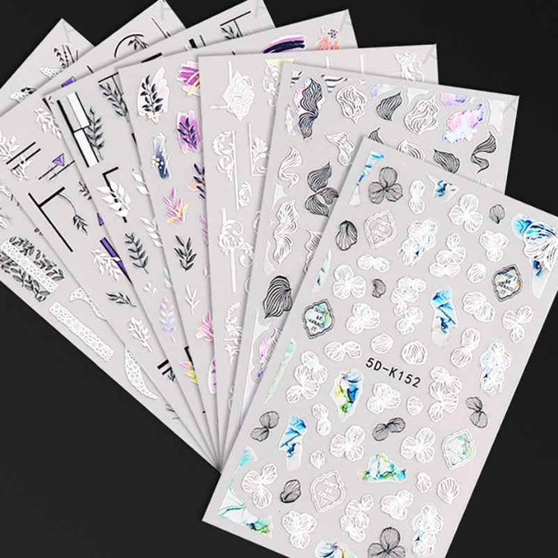 5d-k130—152 5d embossed nail sticker