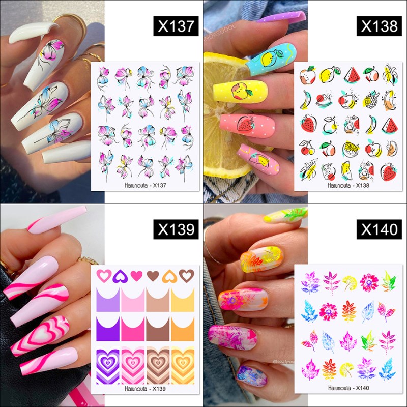 flower&butterfly nail tattoo