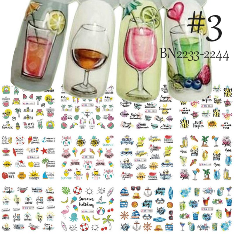 summer fresh look nail tattoo