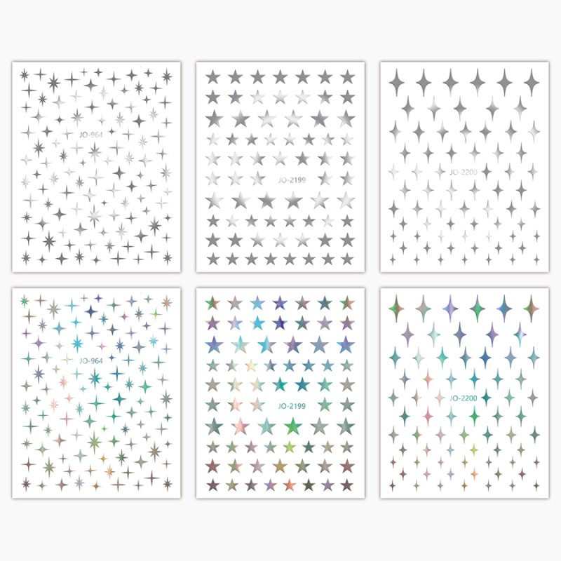 yj-964-2200 silver hot stamping nail sticker