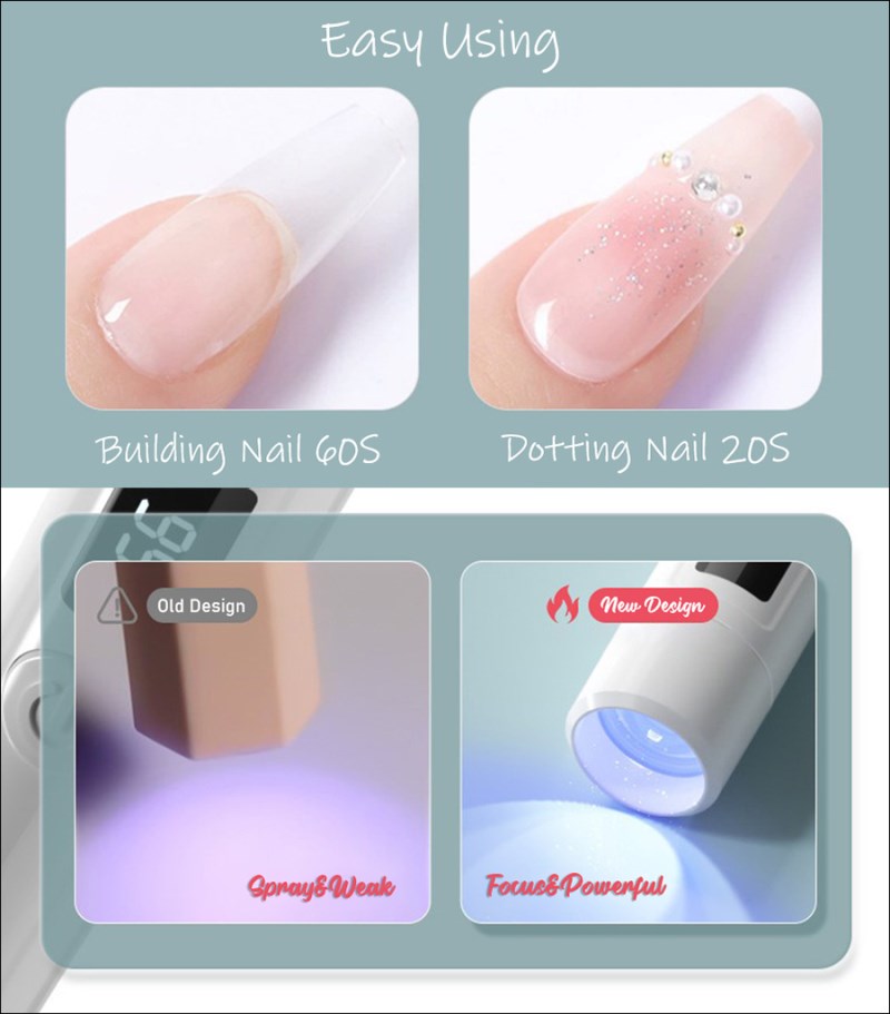 rnledh-2 handheld nailart uv light with display screen