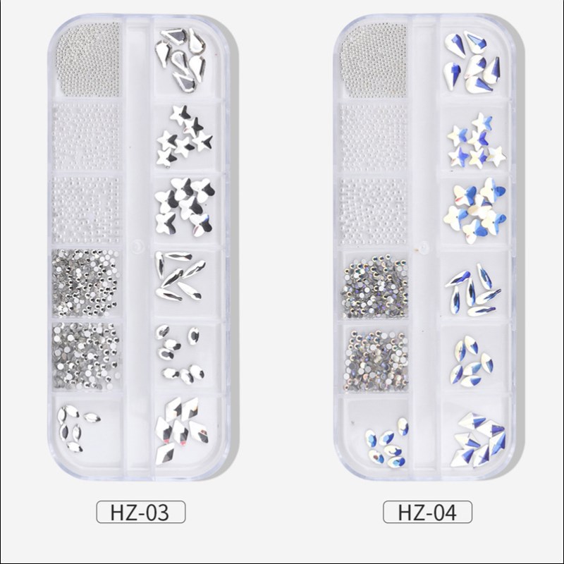 d268 flat bottom shaped diamond box packing nail decoration