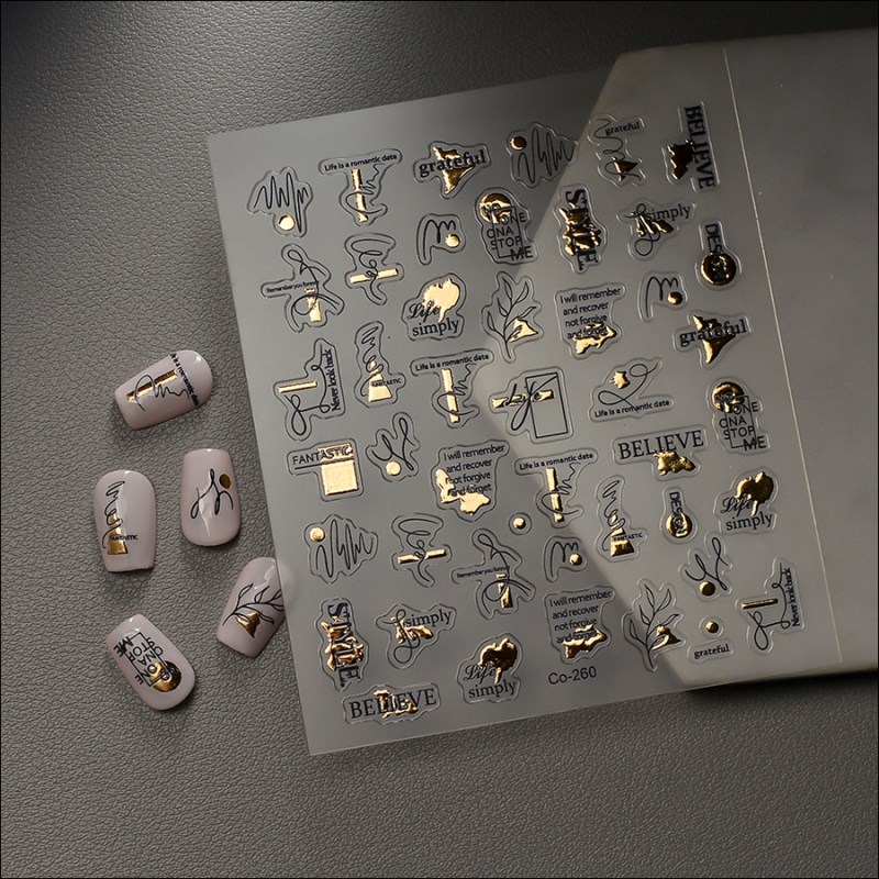 co-260-264 hot stamping nail sticker