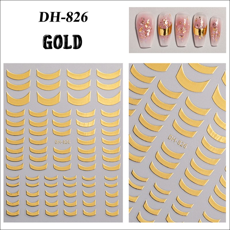 dh-825/826 hot stamping french nail sticker
