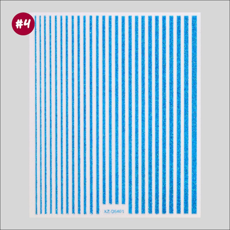 d5401 8-color glitter stripe nail art stickers
