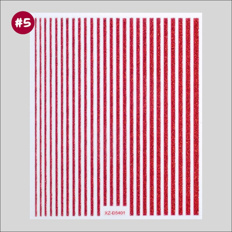 d5401 8-color glitter stripe nail art stickers