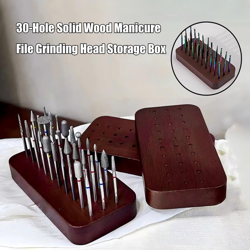 rnt-844 walnut polishing head storage box with 30 holes