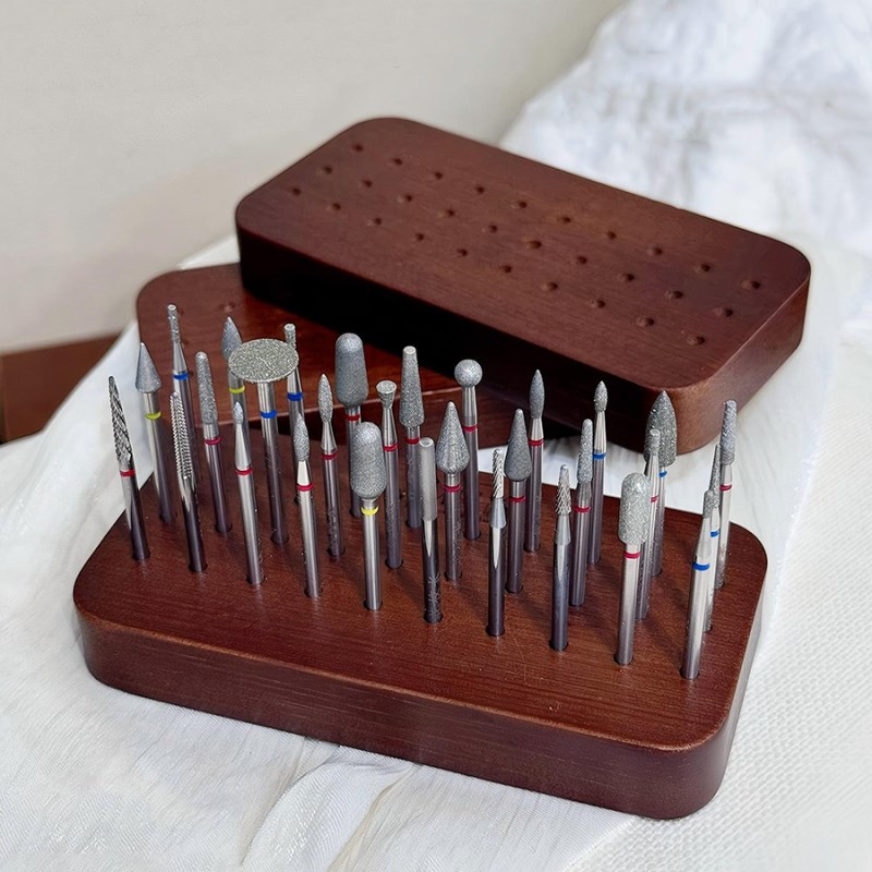 rnt-844 walnut polishing head storage box with 30 holes