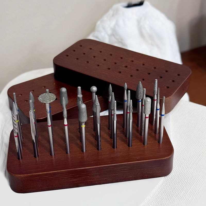 rnt-844 walnut polishing head storage box with 30 holes