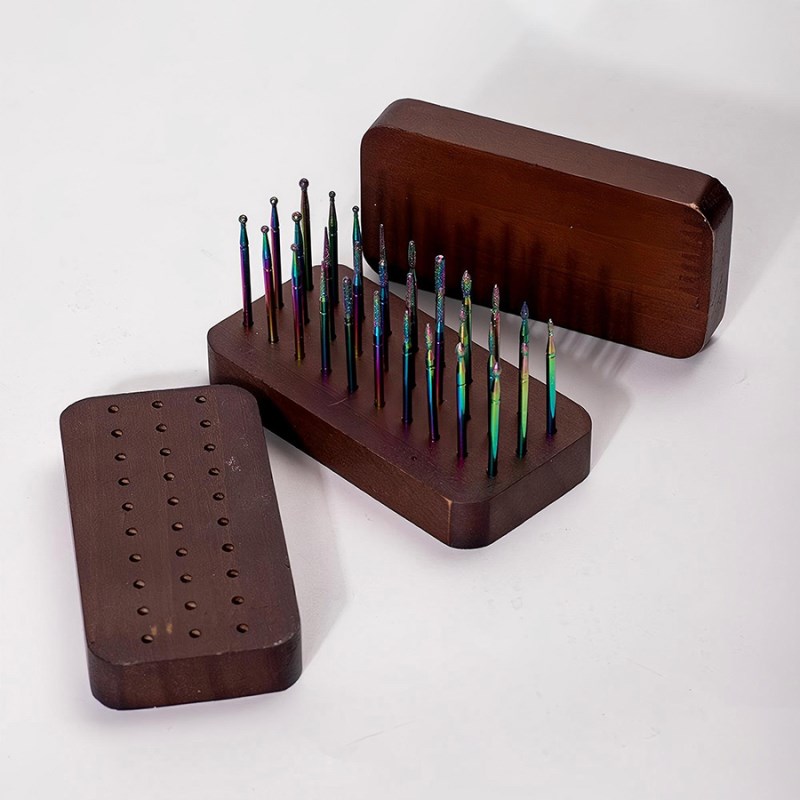 rnt-844 walnut polishing head storage box with 30 holes