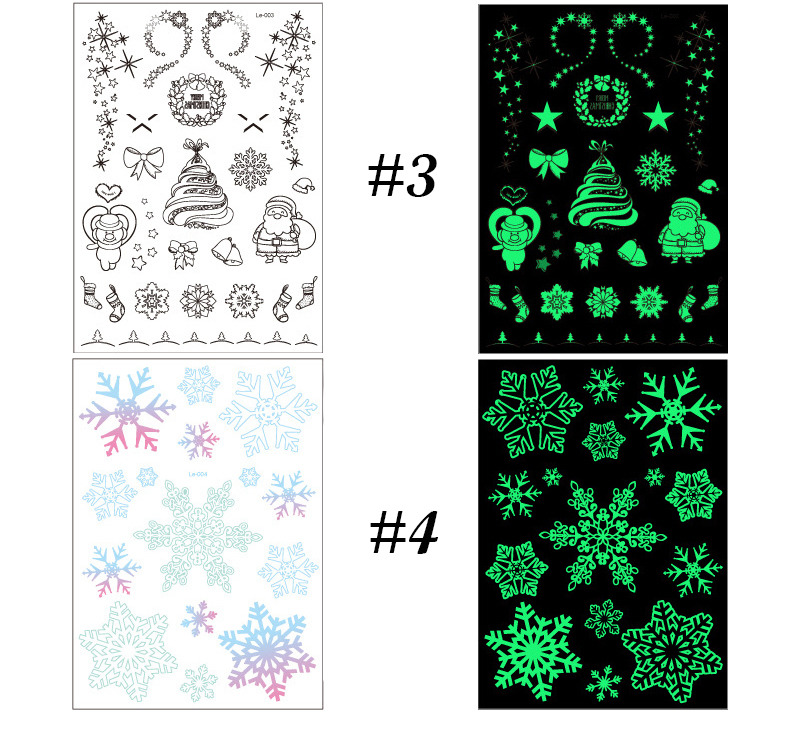 le 1-4 christmas fluorescent body tattoo