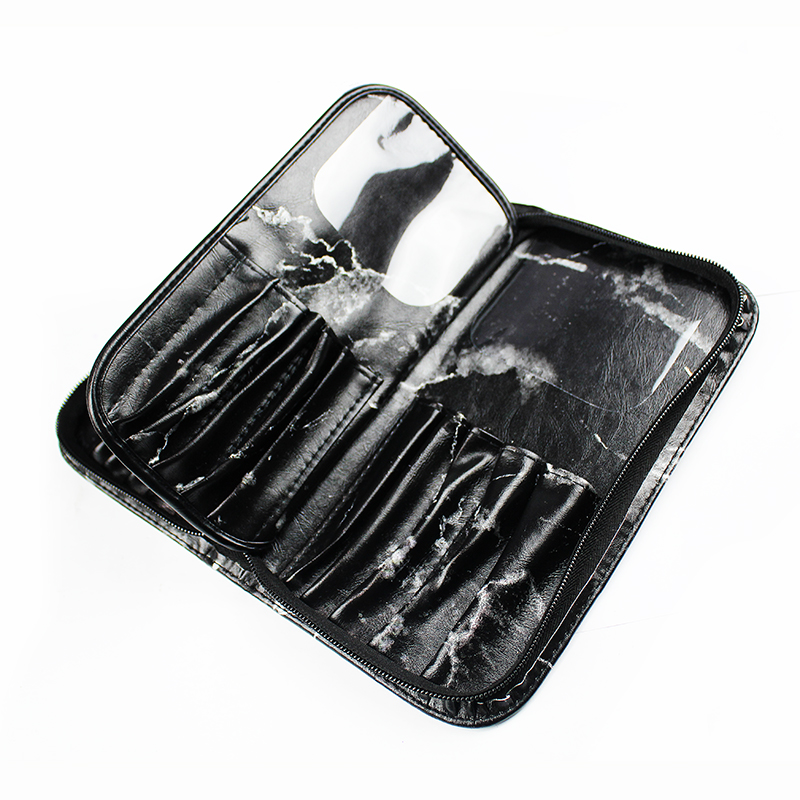 marble leather brush bag