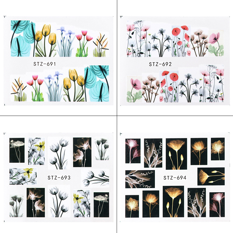 plant theme nail tattoo