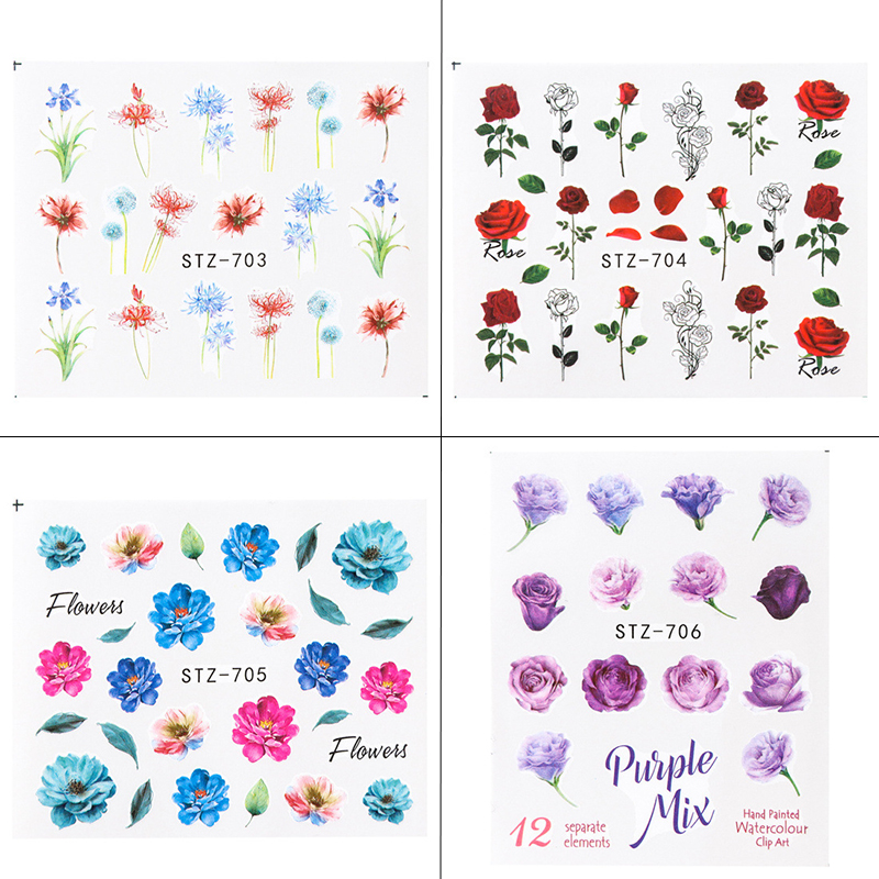 plant theme nail tattoo