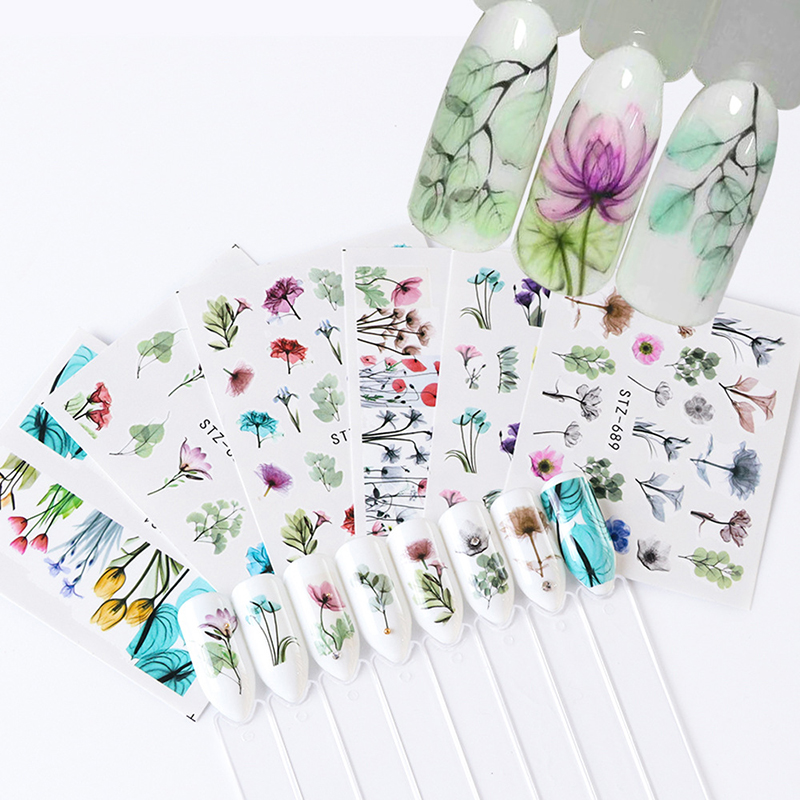 plant theme nail tattoo
