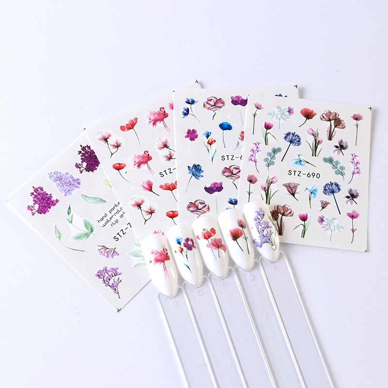 plant theme nail tattoo