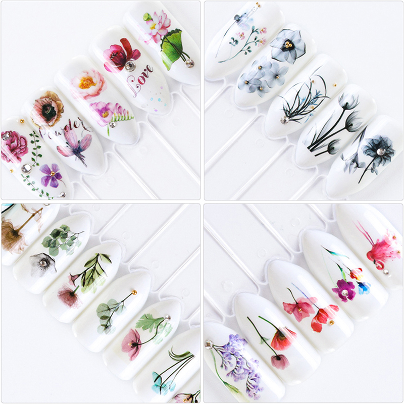plant theme nail tattoo