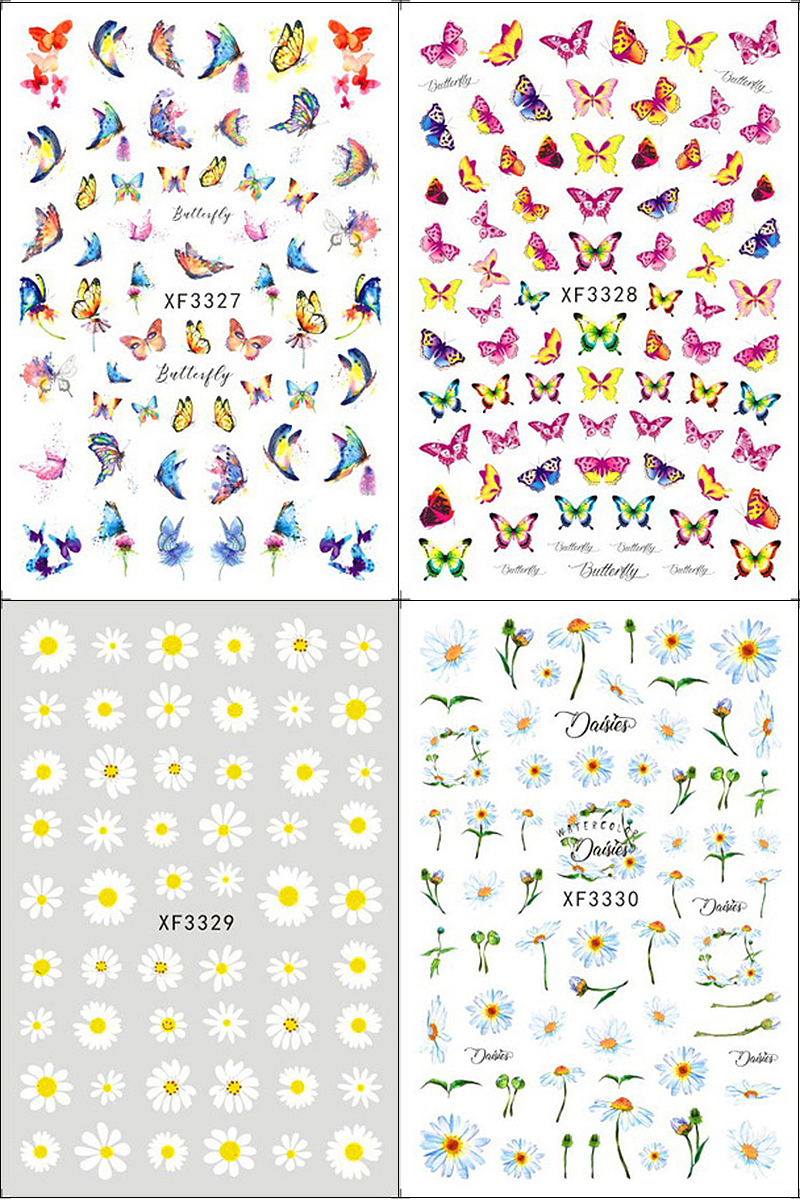 garden theme nail tattoo