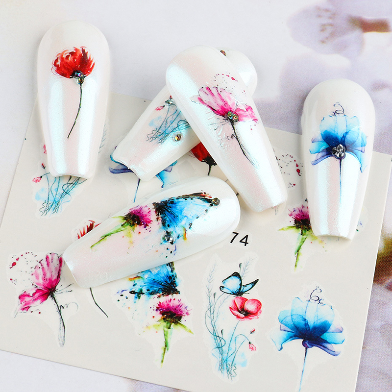 stz970-983 flower theme nail tattoo