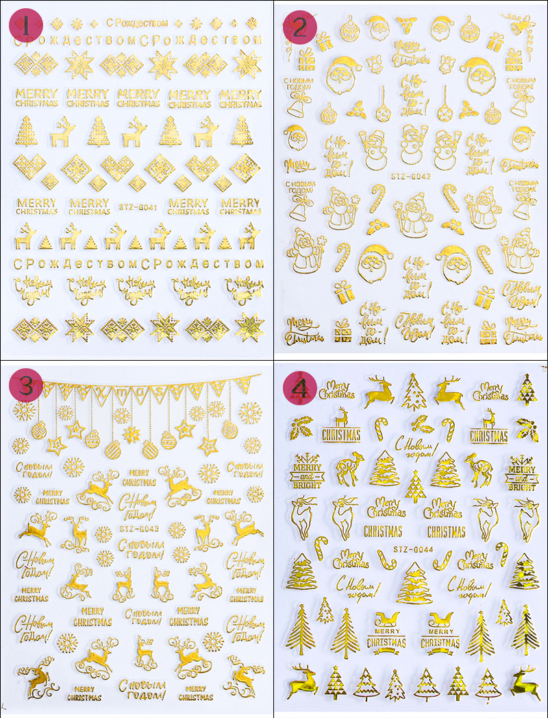stzg041-stzg049 christmas nail sticker