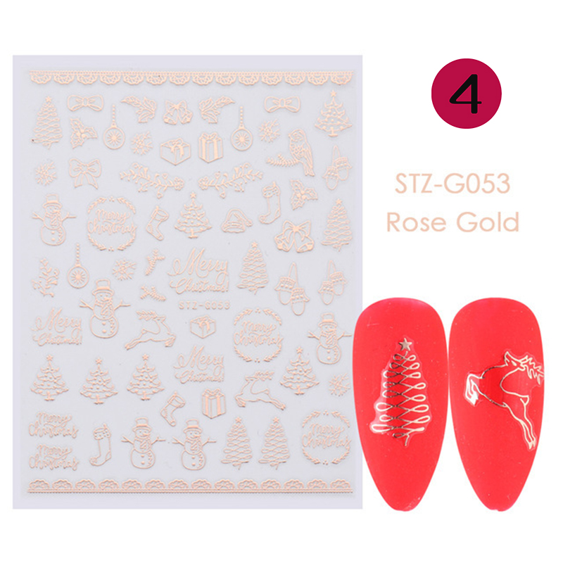 rose gold christmas nail sticker
