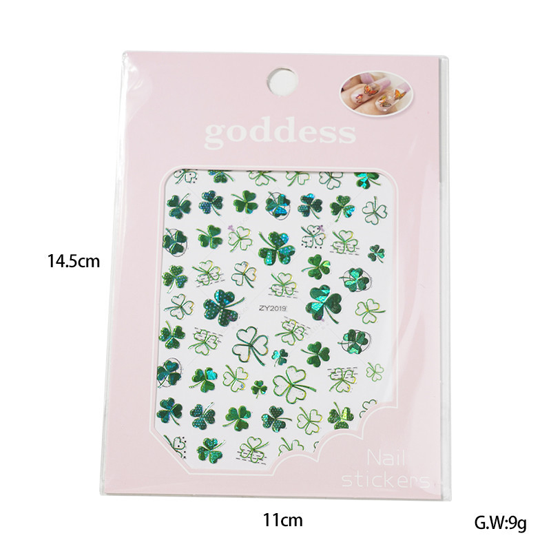 lucky clover nail sticker