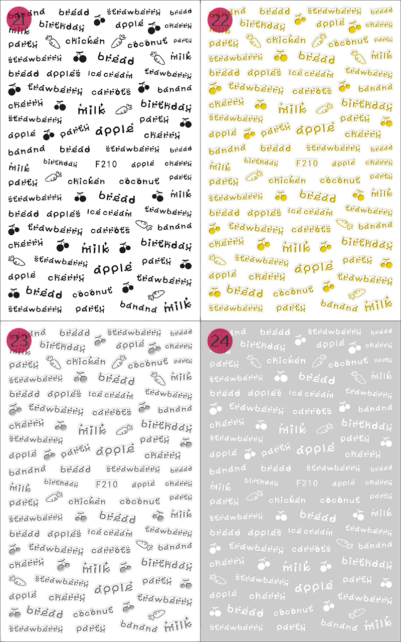 f205-212 2021 letter nail sticker