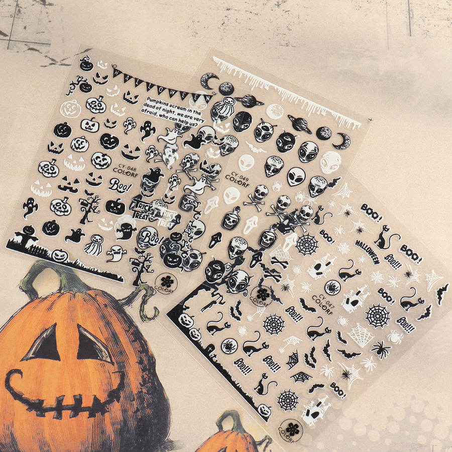 cy046-054 luminous halloween sticker