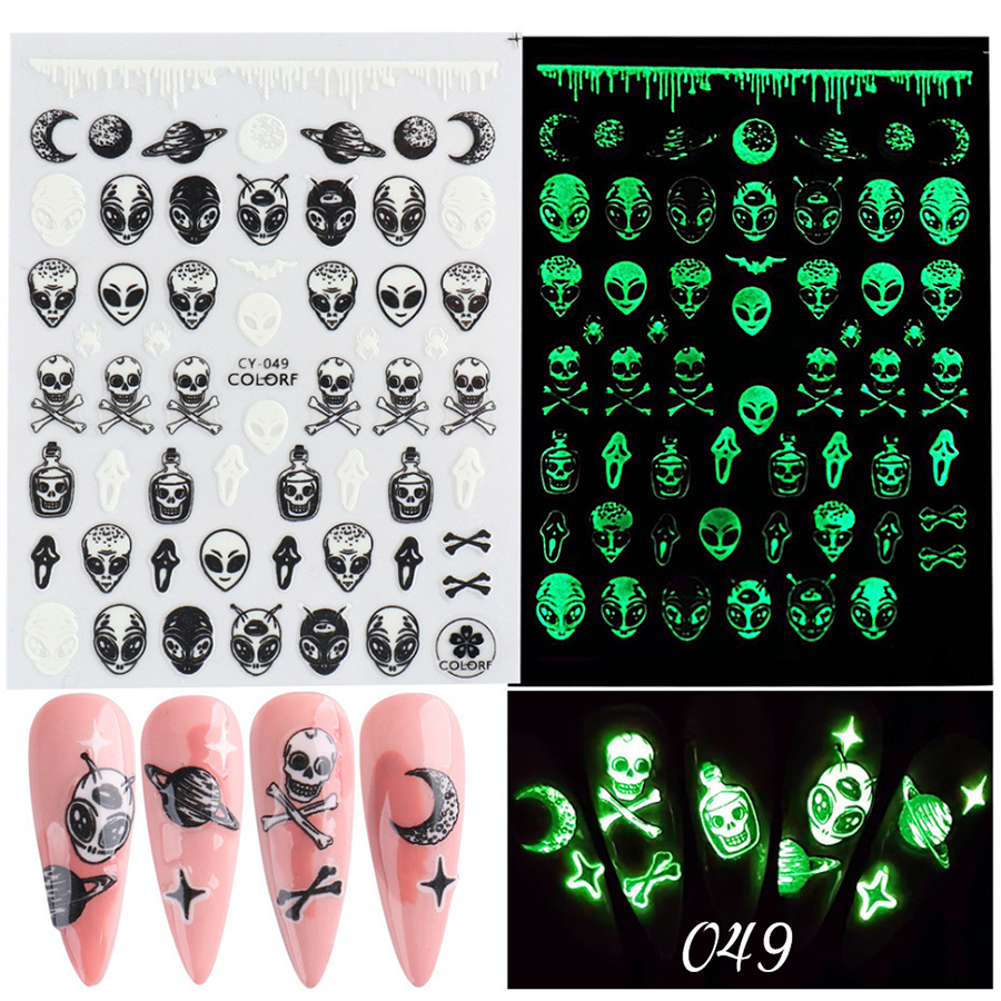 cy046-054 luminous halloween sticker