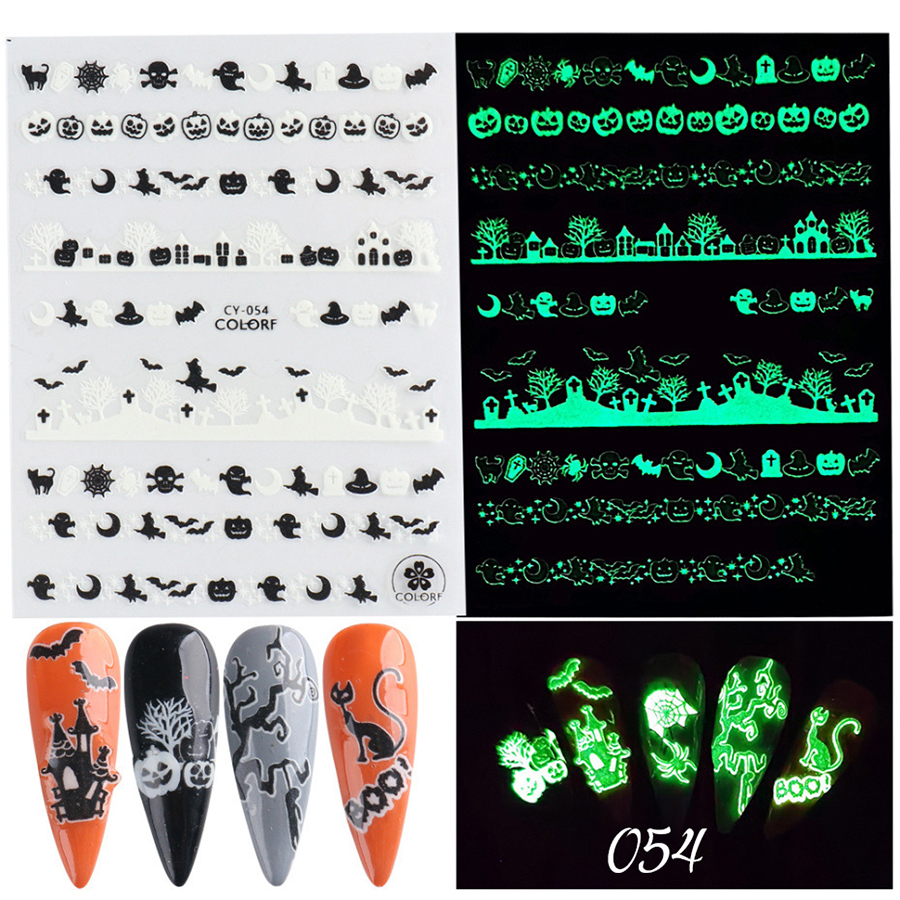 cy046-054 luminous halloween sticker
