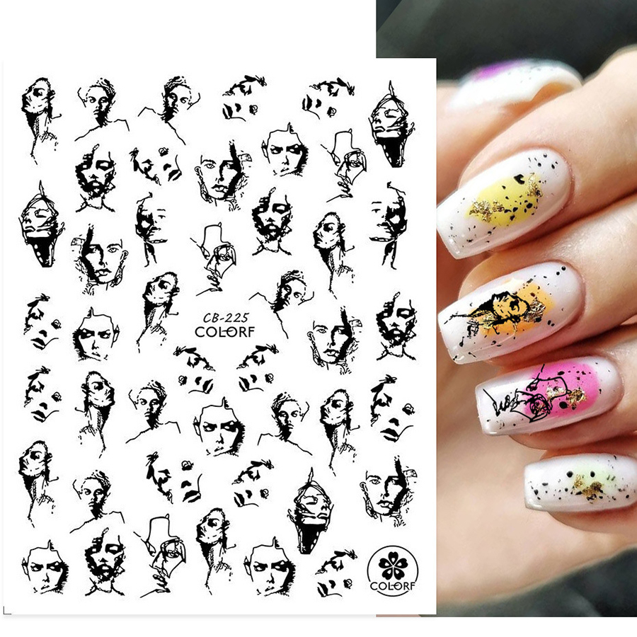 cb223-231 hand-painted nail sticker