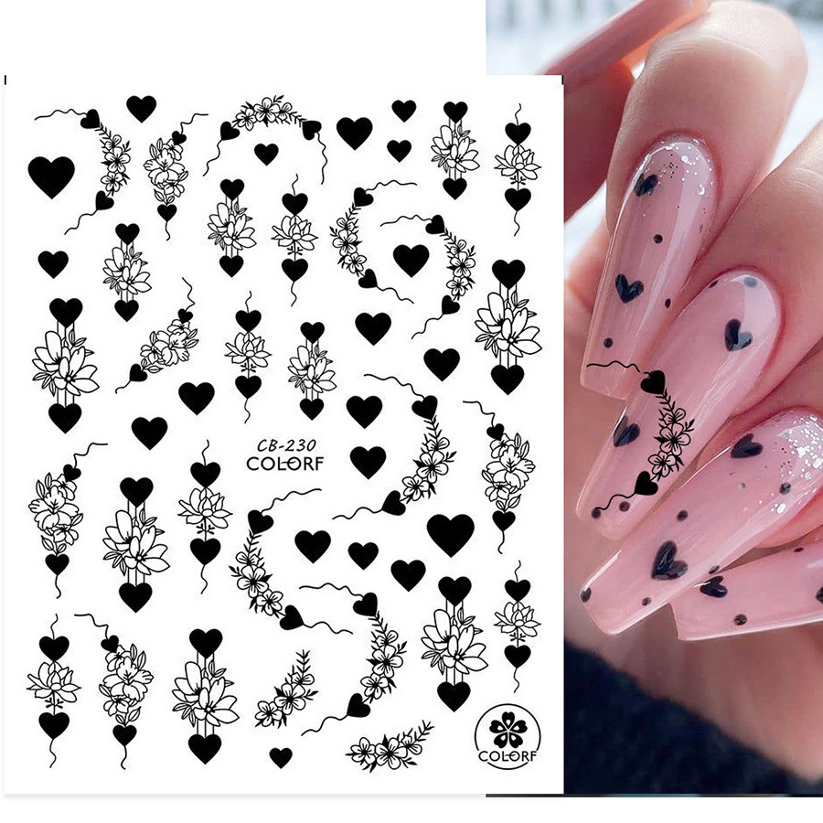 cb223-231 hand-painted nail sticker