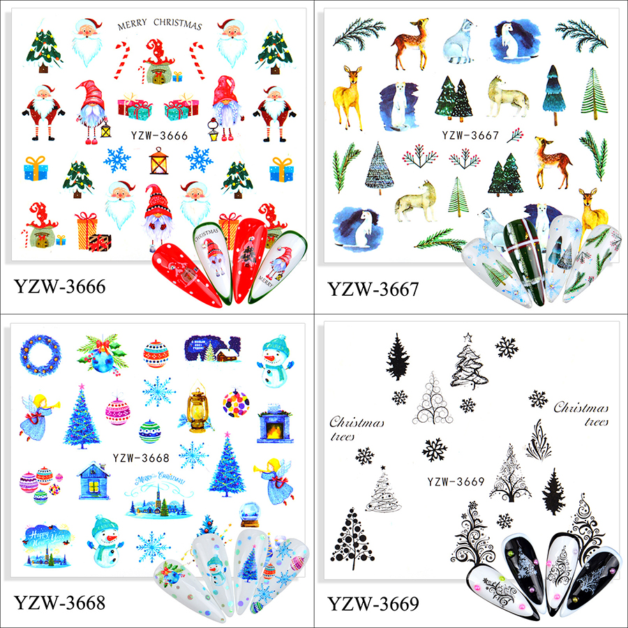 yzw3658-3681 圣诞水贴花